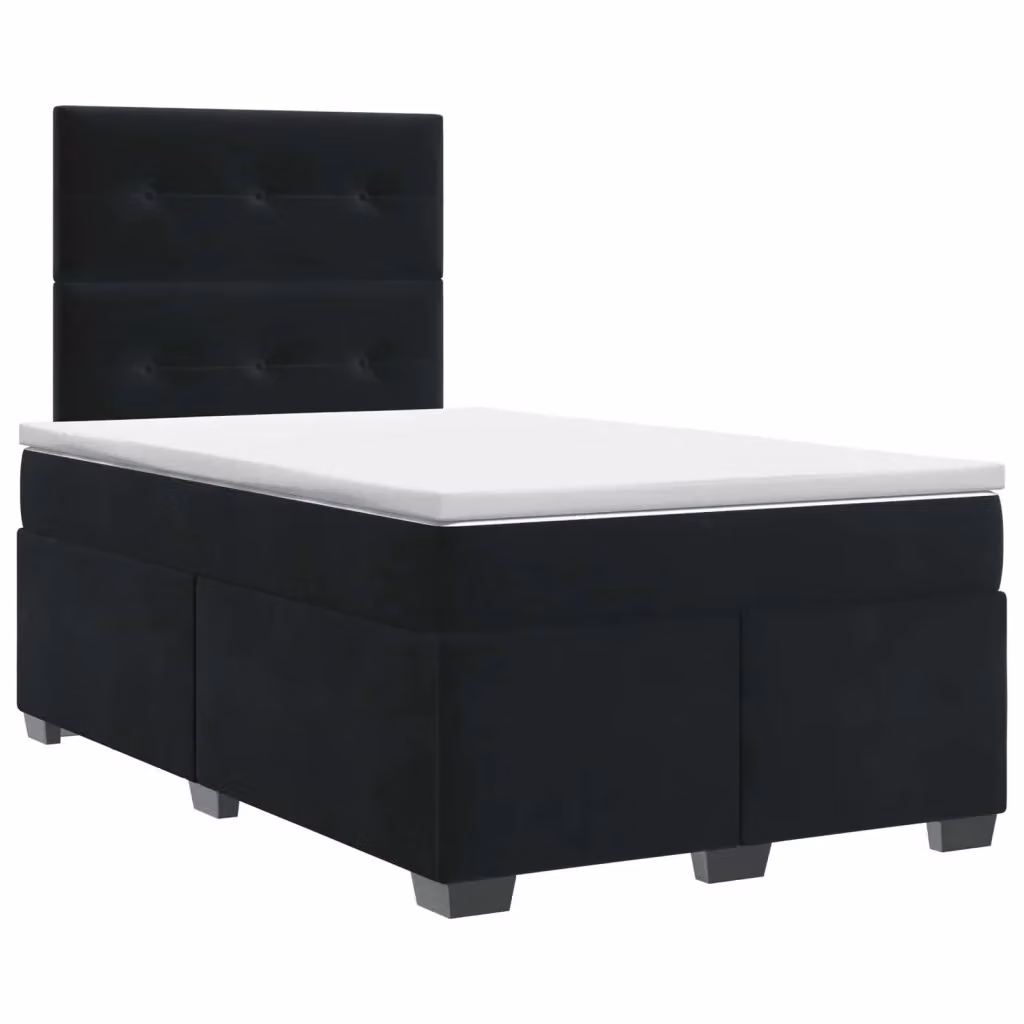 Letto box spring con materasso vidaXL in velluto nero con base a sollevamento L/P: 120 x 200 cm – 2