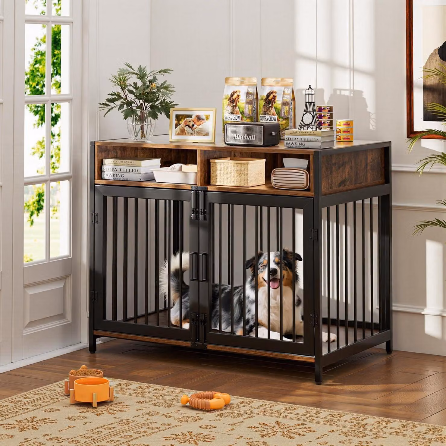 Contenitore per mobili per cani con cassetti, 94 x 58 x 63 cm, colore marrone