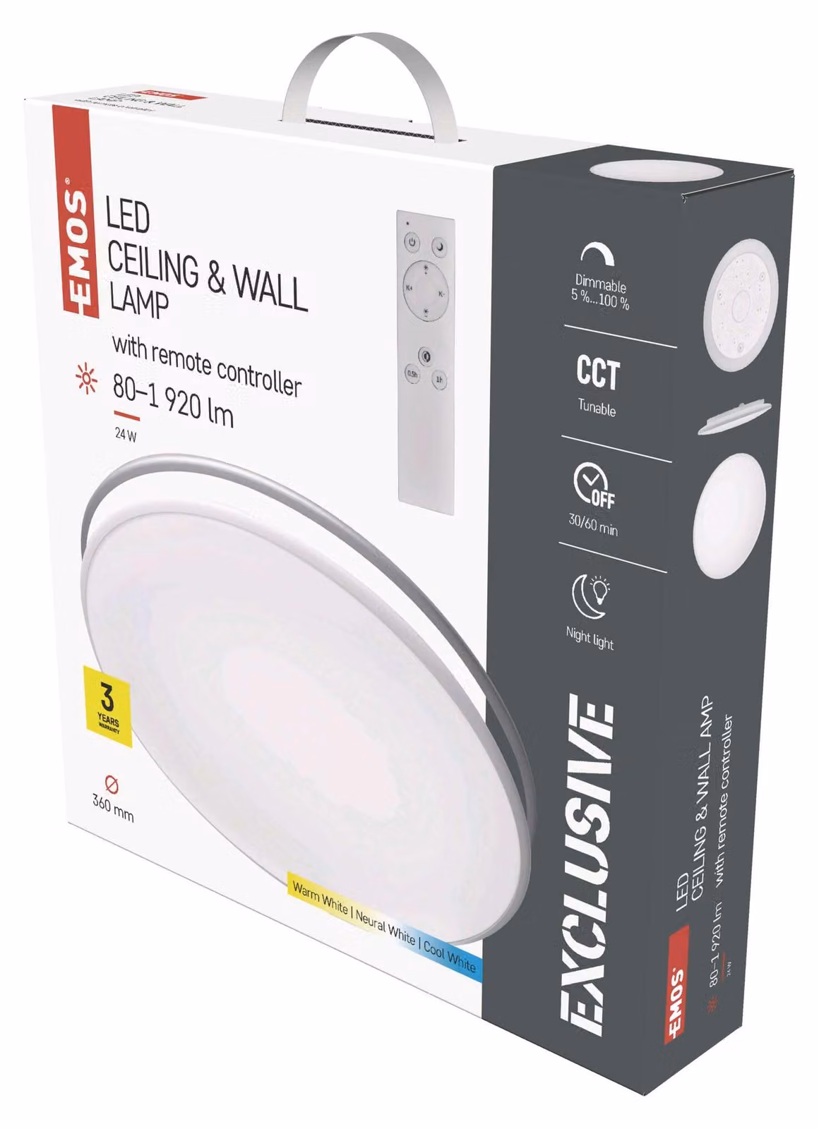 EMOS Emos ZM5165 illuminazione a soffitto Lampadina/e non intercambiabile/i 24 W