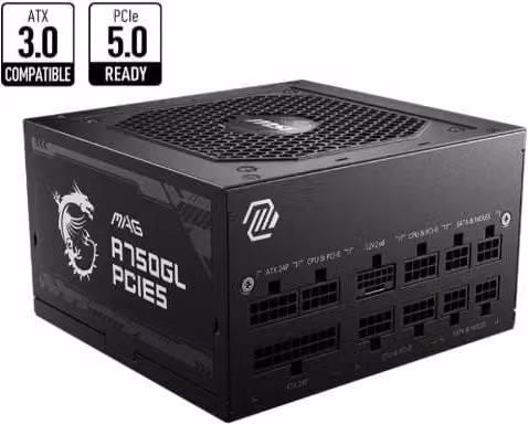MSI ALIMENTATORE MAG A750GL PCIE5, EU, 750W, FULLY-MODULAR, 80 PLUS GOLD