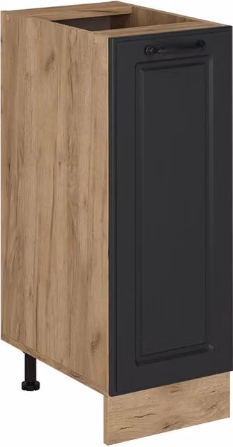 Armadio dispensa alto per cucina Vicco R-Line colore Antracite e Rovere dorato con ante a battente L: 30 cm, H: 81.6 cm, P: 46 cm