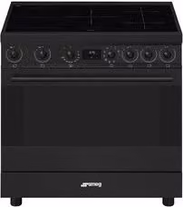Cucina elettrica a libera installazione Smeg Classica C9IMN2 con 5 zone a induzione e forno elettrico Classe A, colore Black