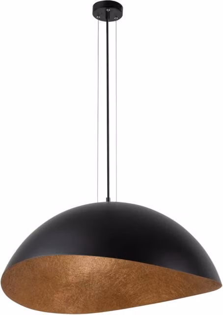Lampada a sospensione Sigma Lighting Solaris in metallo nero e rame, forma rotonda, dimmerabile, attacco E27, diametro: 48 cm – 1