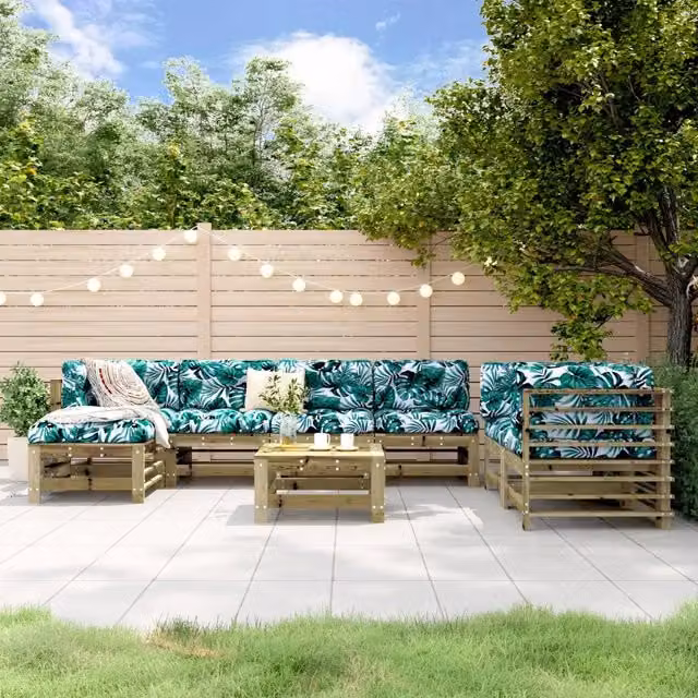 Set Salotto da Giardino 8 pz in Legno Impregnato di Pino 3186584