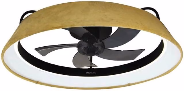 Lampada a soffitto LED Cecotec EnergySilence LampAero 600 Green Design con telecomando e timer, finitura verde e oro/ottone