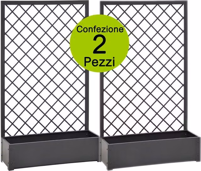 Fioriere da esterno in metallo con traliccio per terrazzo giardini balconi pezzi 2 verdemax