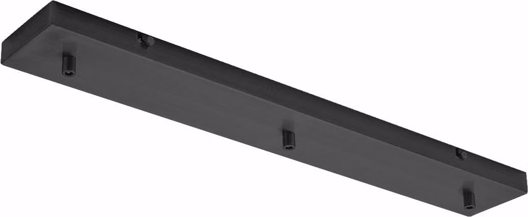 Rosone rettangolare in metallo IP20 per Lampadari e lampade a sospensione - Base da soffitto moderna, attacco centrale, facile installazione - Nero