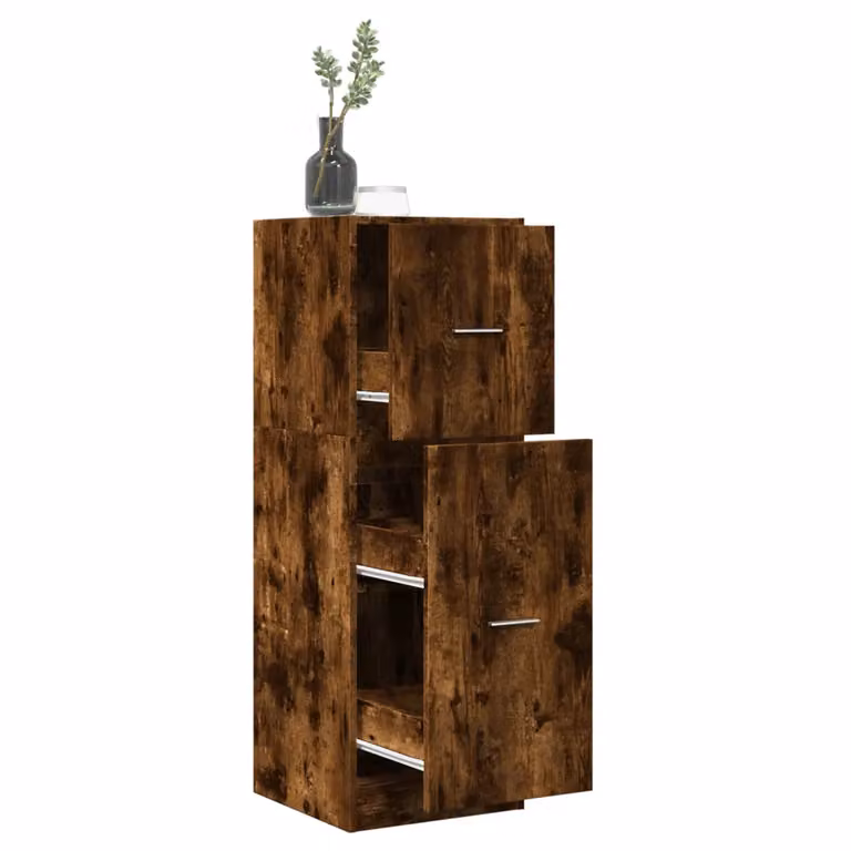 Armadietto da Farmacia vidaXL in Rovere Fumo, Design Moderno con Ante a Battente e Ripiani Interni, L/P/H: 40 x 41 x 118 cm