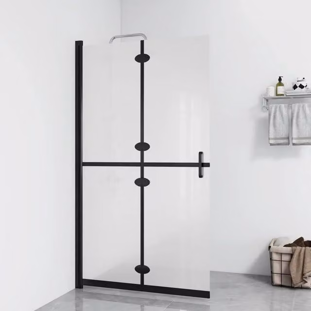 Parete per Doccia Walk-in Pieghevole in Vetro ESG 120x190 cm 151197