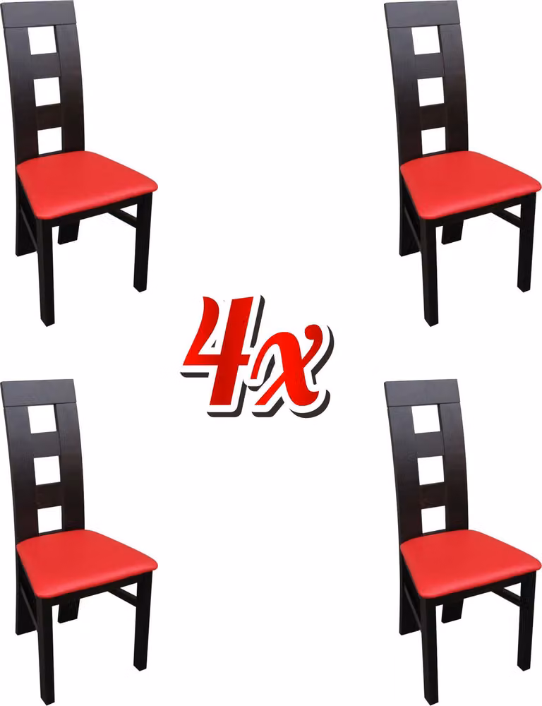 Set 4x Stuhle Luxus Design Polster Massiv Holz Küche Esszimmer Stühl Sitz