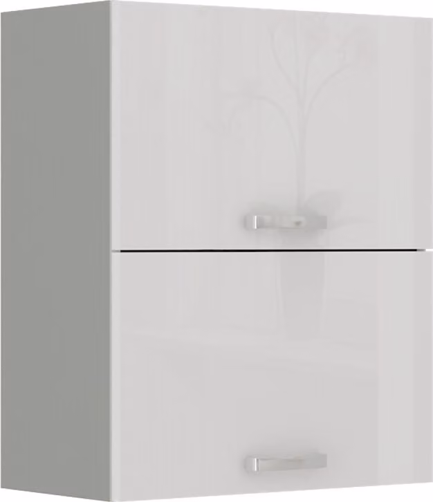 Armadietto superiore a battente ULLERIKE - larghezza 60 cm, bianco / grigio