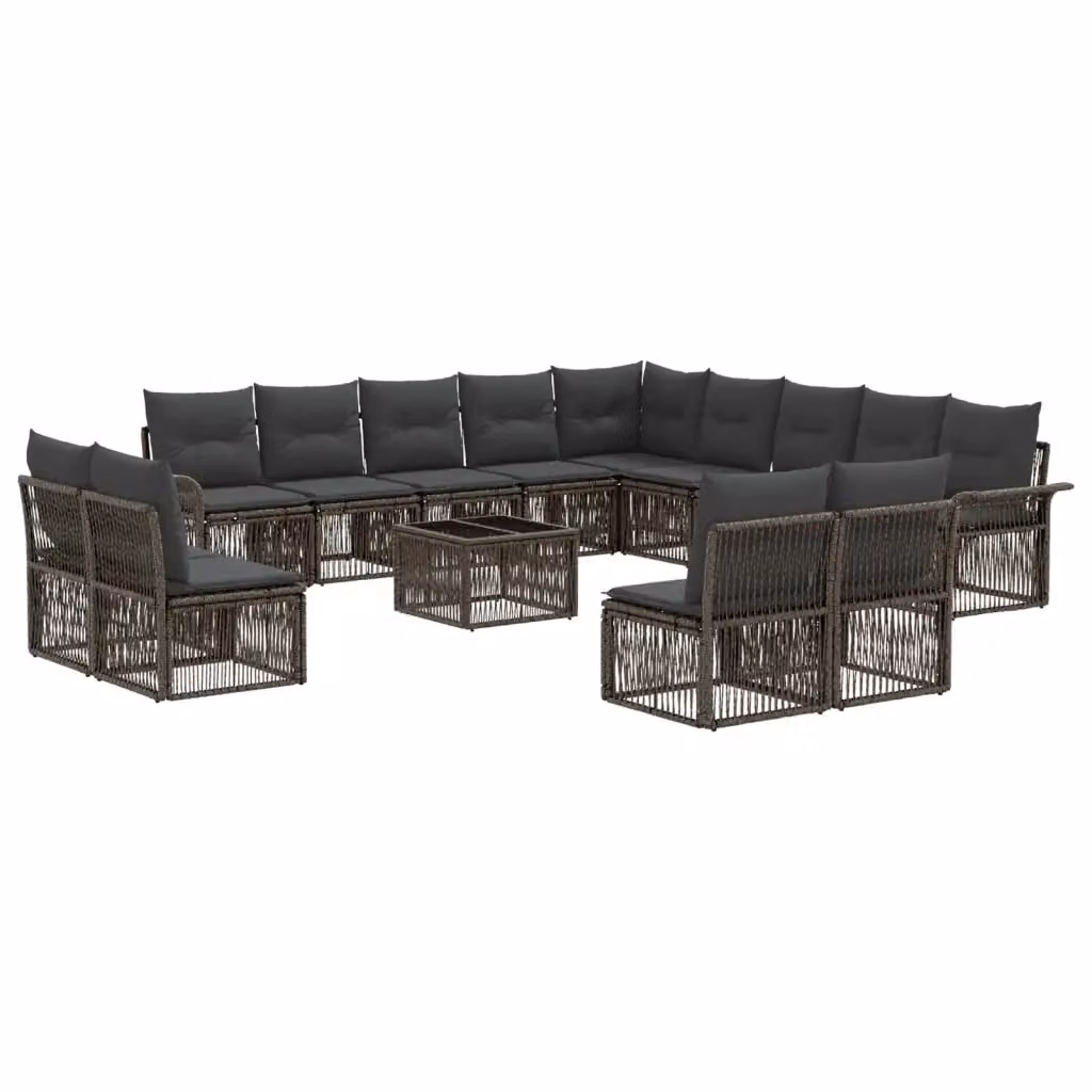 Set Divano da Giardino a L con Tavolino vidaXL Grigio in Polyrattan e Metallo con Cuscini – 2