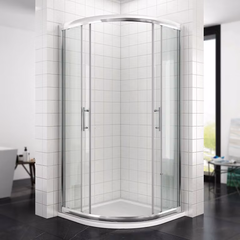 Quadrante doccia rotondo 80x80x195cm Cabina doccia porta scorrevole Vetro di sicurezza NANO ESG