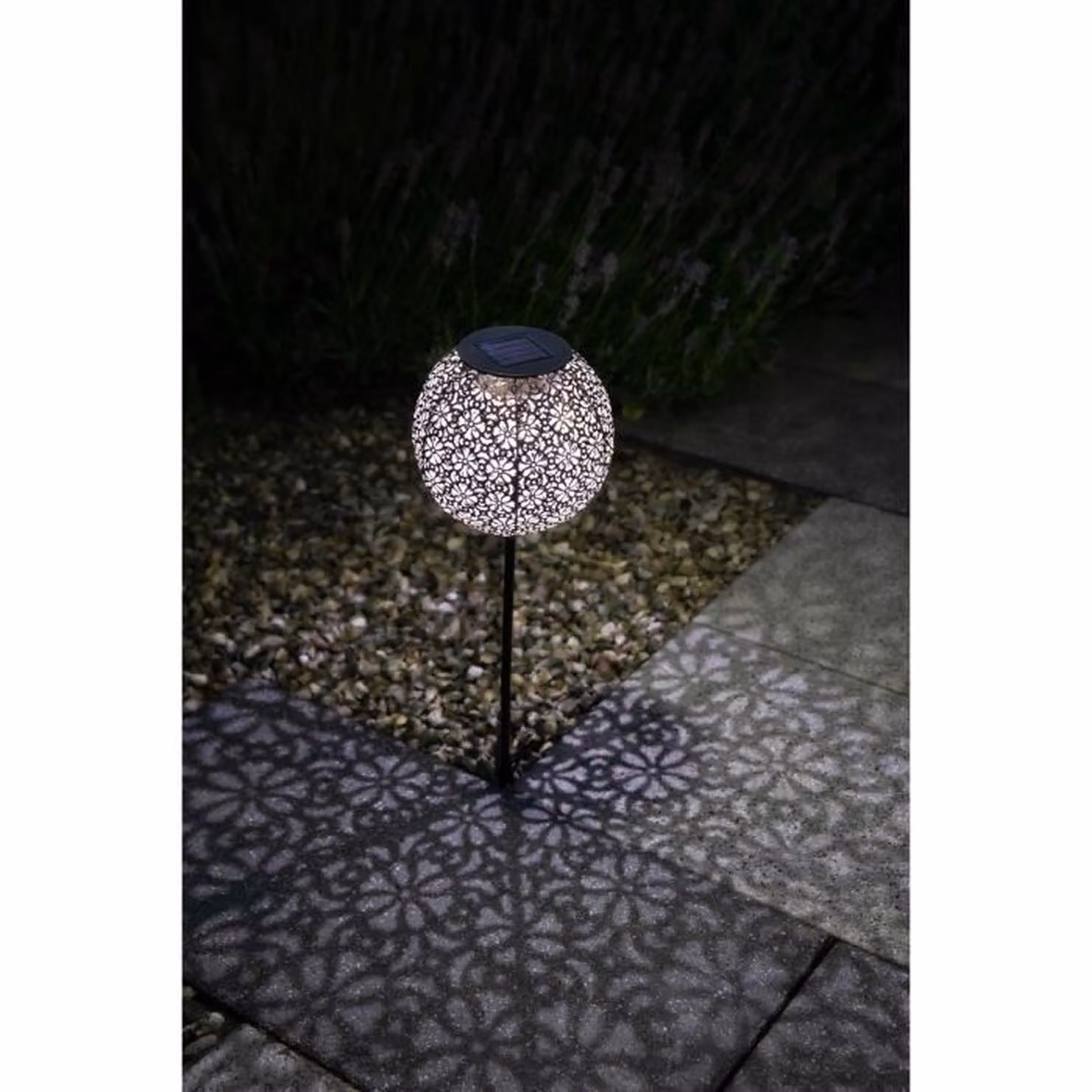 Decorazione in metallo ad energia solare - design retrò - GALIX - 1 LED bianco - 8 ore di illuminazione - 10 lumen