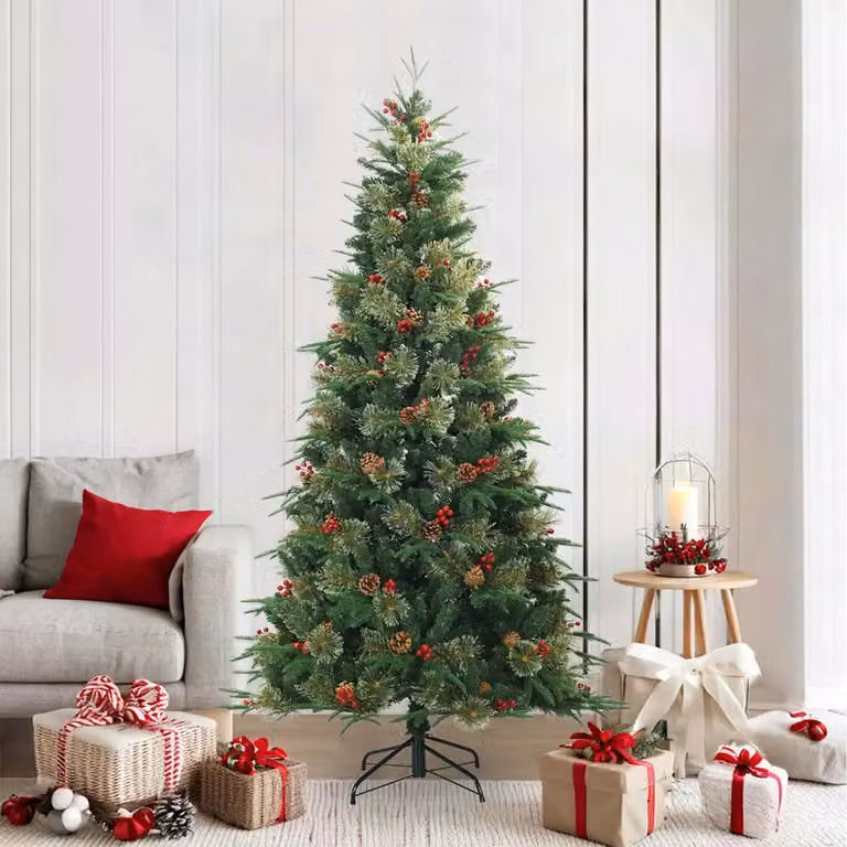 Albero di Natale artificiale verde vidaXL con rami pieghevoli, Altezza: 210 cm