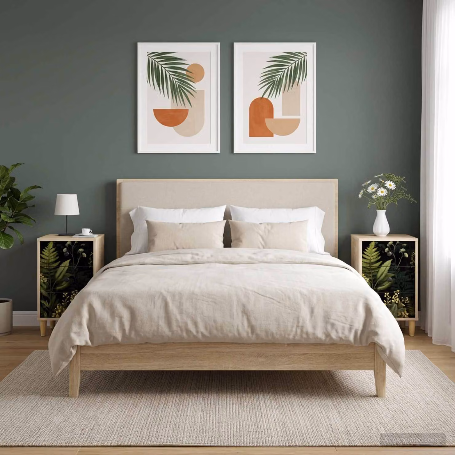 Set di 2 Armadi da Notte vidaXL RHENEN in Rovere Sonoma, L 36 cm x P 33 cm x H 60 cm