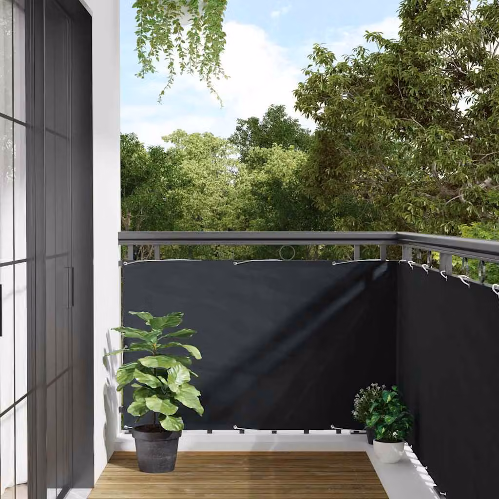 vidaXL Paravento da Balcone in Tessuto Oxford e Alluminio, Antracite, L: 400 cm, H: 90 cm