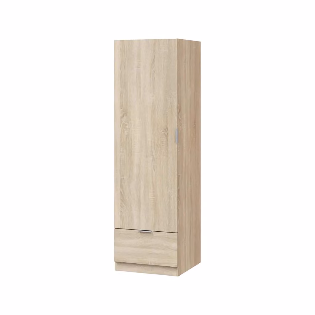 Guardaroba DMORA con anta e cassetti, Marrone Rovere Opaco – 2