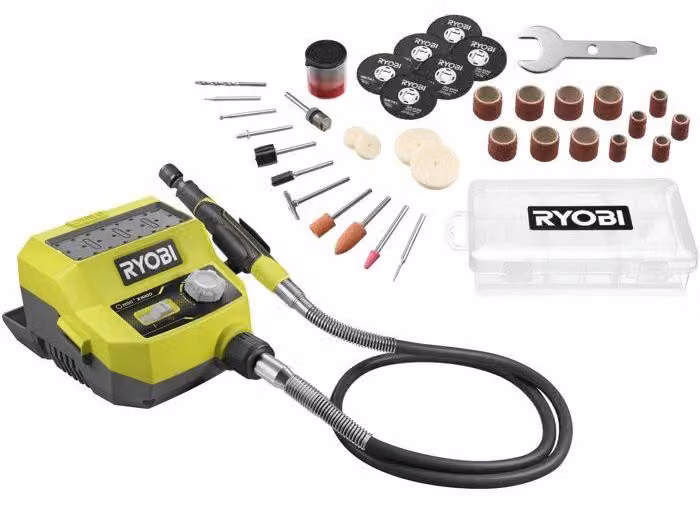 Mini utensile RYOBI RRTS18-0A35, 18V ONE+, per incisione e levigatura, senza batteria né caricabatterie, con 35 accessori