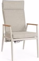 Poltrona da giardino moderna Bizzotto Pelican in alluminio e olefin color beige