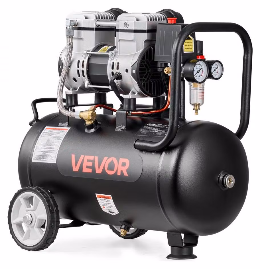 Compressore d'aria portatile - Serbatoio da 24 litri - Potenza di 1,1 kW - Pressione di esercizio massima di 8 bar