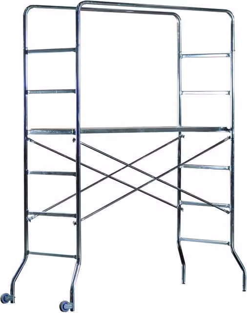 Trabattello Supertrio Marchetti in acciaio zincato color argento L: 169 cm, P: 65 cm, H: 162-218 cm