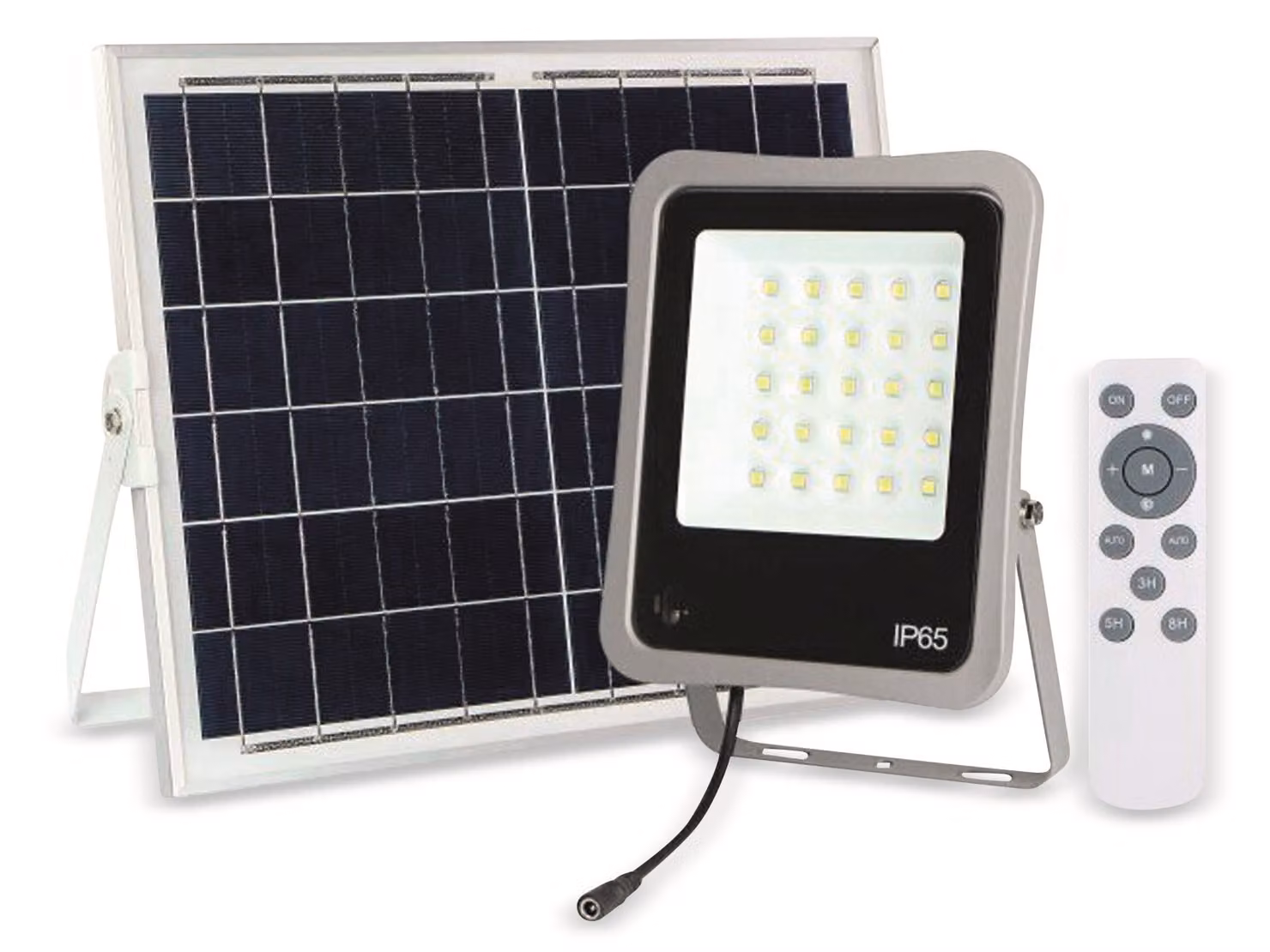 Faretto LED Solare con Telecomando 5456 Optonica 8W 6000k Alluminio Luce fredda IP65