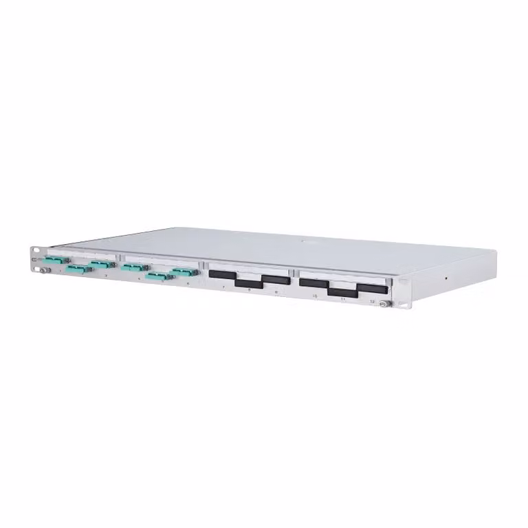 Metz Connect OpDAT PA Patchfeld giunzione 6xSC-D (azzurro), OM3, grigio 150225BA06-E