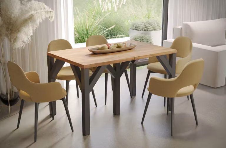 Tavolo pieghevole DUNAJ 130(295)x90 rovere oro artigianale
