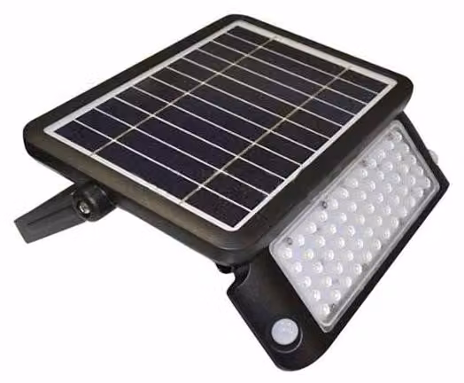 V-TAC VT-787-10 faro led 10W slim autoalimentato nero con pannello solare e sensore pir bianco naturale 4000K - sku 9869