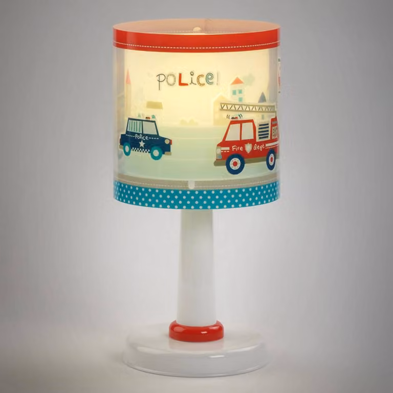 Dalber Lampada da tavolo Police, Bianco / Opale, Cameretta, Plastica, Lampada da tavolo
