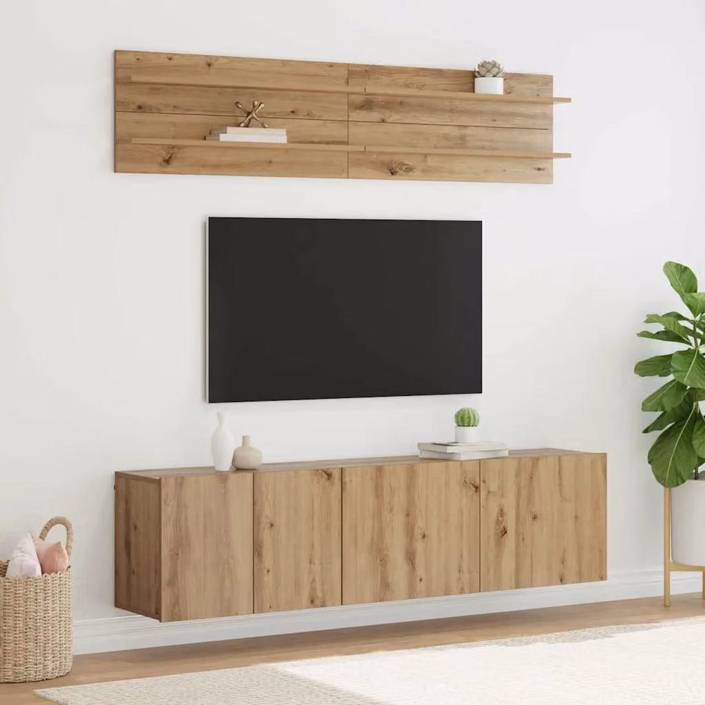 Unità TV moderna vidaXL in legno ingegnerizzato e rovere, marrone opaco, L: 160 cm, P: 30 cm, H: 41 cm