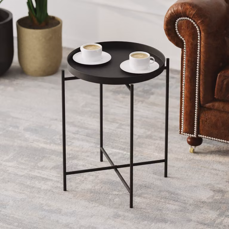 Skye Decor, Shb-007, tavolino, 100 % METALLO, nero, 46 x 46 x 56 cm