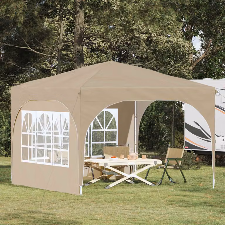 Tenda per feste a pop-up vidaXL beige L/P/H: 290 x 290 x 245 cm