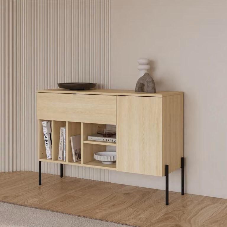 Cassettiera stretta combinata JAMIE - rovere