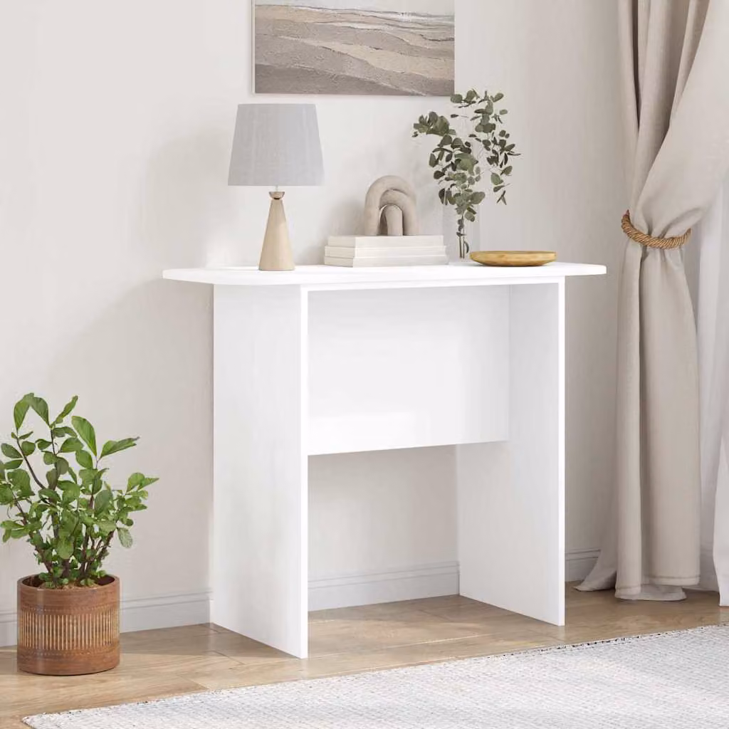 vidaXL Tavolo consolle moderno in legno MDF bianco L 93 x P 40 x H 75 cm