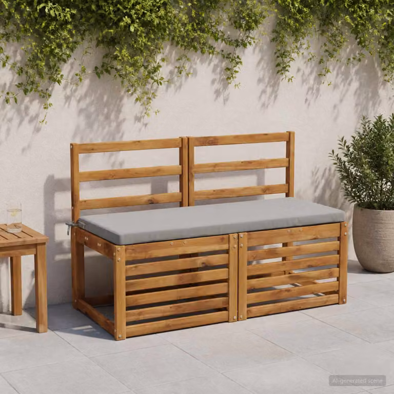 Cuscino per panchina vidaXL SOEST rettangolare in poliestere grigio con rivestimento rimovibile e resistenza ai raggi UV