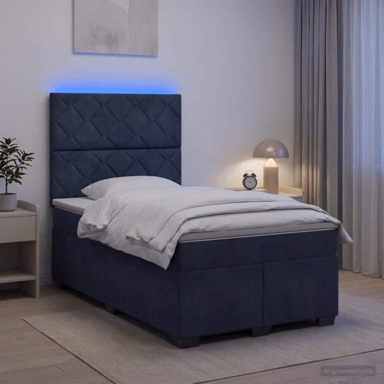 vidaXL Letto box spring moderno con materasso a molle insacchettate in tessuto Grigio Scuro L/P: 120 x 200 cm