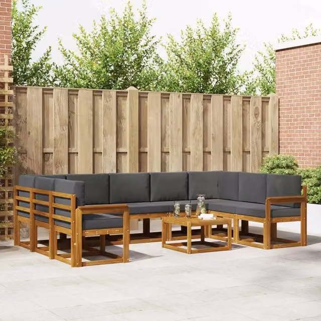 Set di divani da esterno 10 pz Naturale e Antracite 3367010