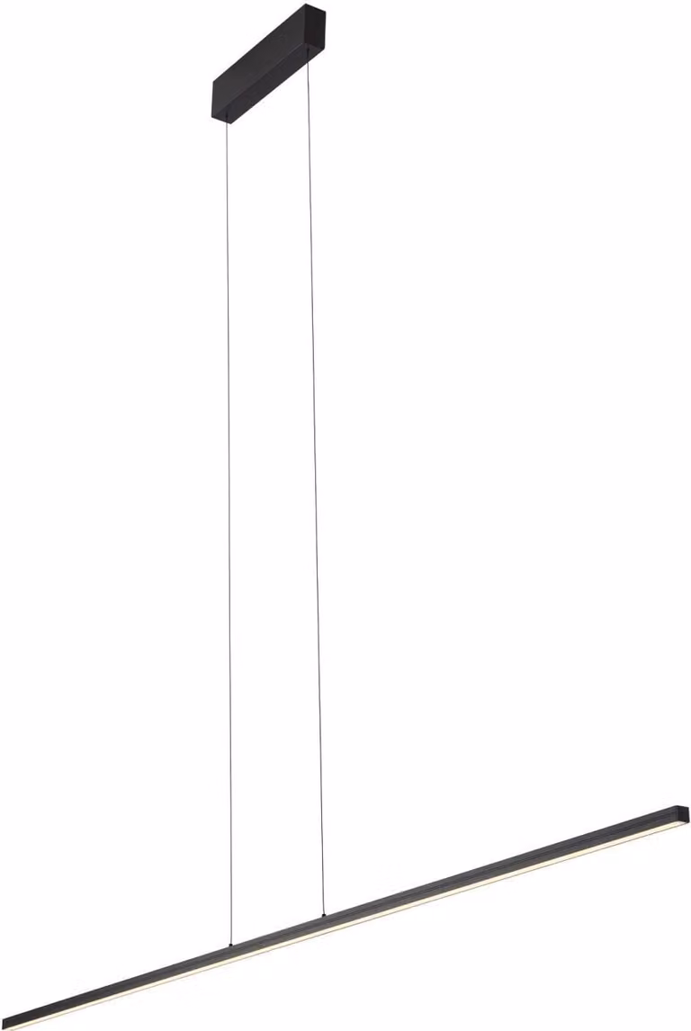 Lampada a sospensione a LED alluminio metallo H: max. 160 cm nero allungato bianco caldo 3000 K 1300 lm Moderna luce a sospensione