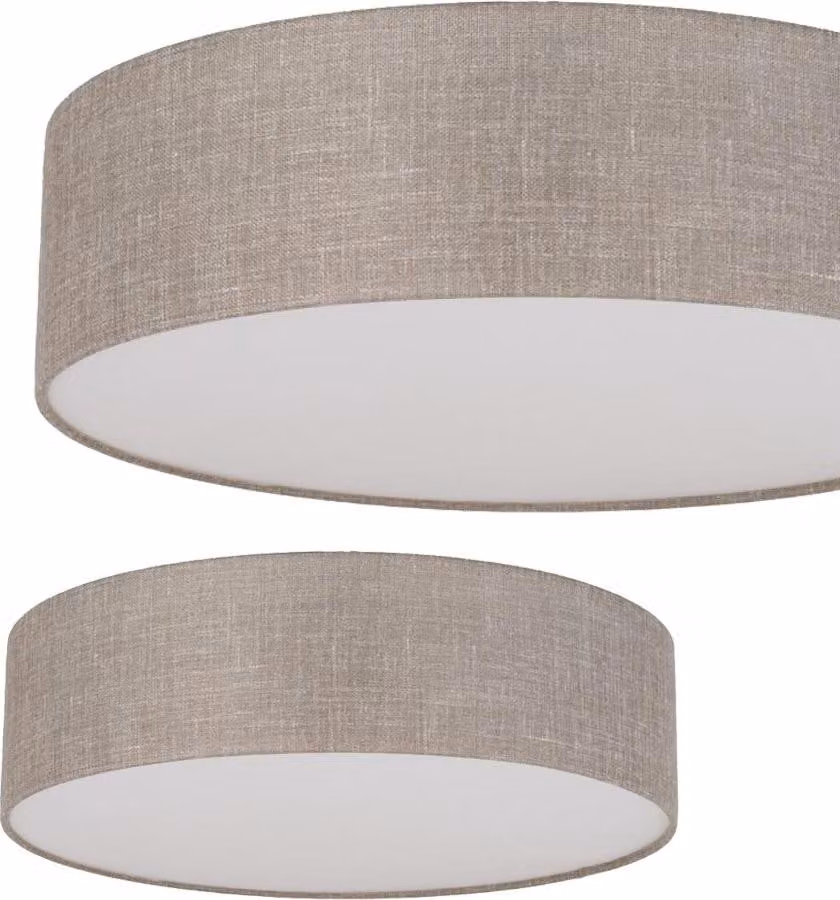 Plafoniera rotonda RONDO bianca con sfumature di grigio, 4xE27x40W, rivestimento in tessuto, dimensioni: 15x60x60 cm, IP20, TK-Lighting