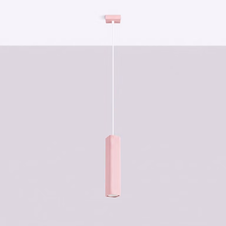 Lampada a sospensione RAYO 1 rosa 1xGU10 10W alluminio 118x8x8cm Sollux Lighting