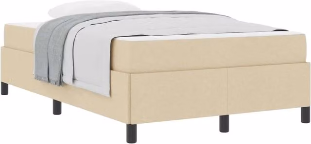 Letto matrimoniale | Letto per adulti | Letto a molle Crema 120 x 190 cm Tessuto