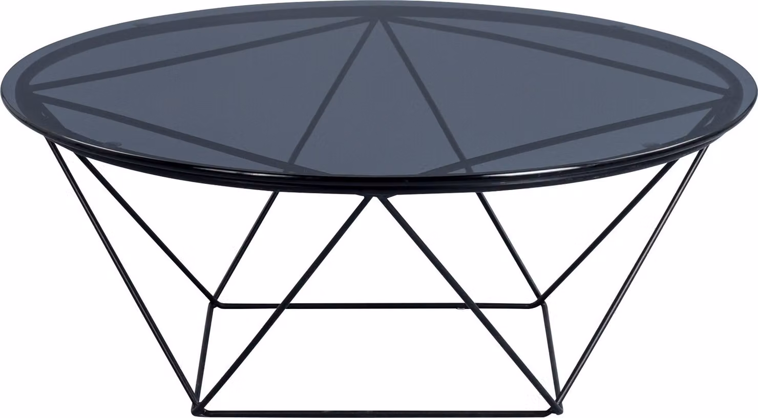 Tavolino / side table Nairo 2 in grigio - vetro, metallo - P=90cm, H=36cm