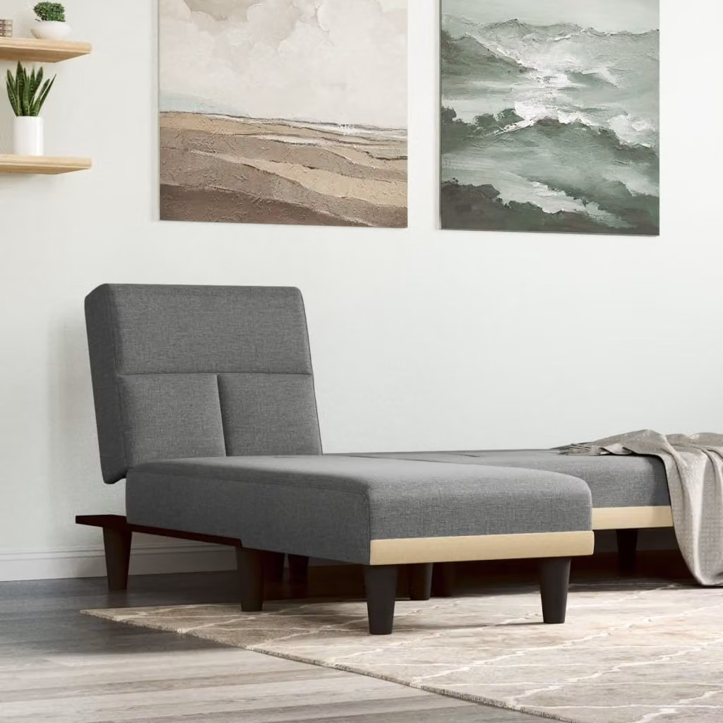 Maison Exclusive - Divano a due posti, colore grigio scuro, rivestito in tessuto