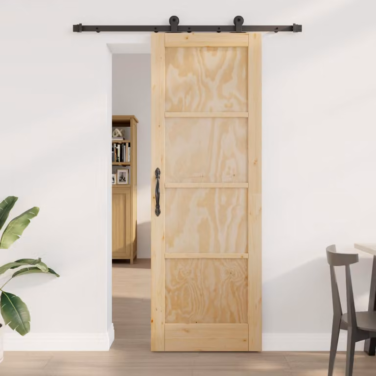 Porta scorrevole moderna vidaXL ORKDAL in legno di pino massello marrone L: 73,5 cm, H: 211 cm