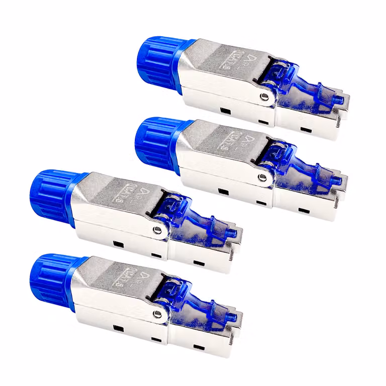 ARLI 4x connettore di rete RJ45 spina CAT8.1 schermato assemblaggio senza attrezzi - senza attrezzi