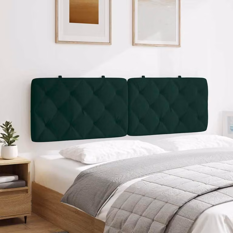 vidaXL Cuscino Testiera in Velluto Verde con Design Geometrico per Camera da Letto, L: 162 cm