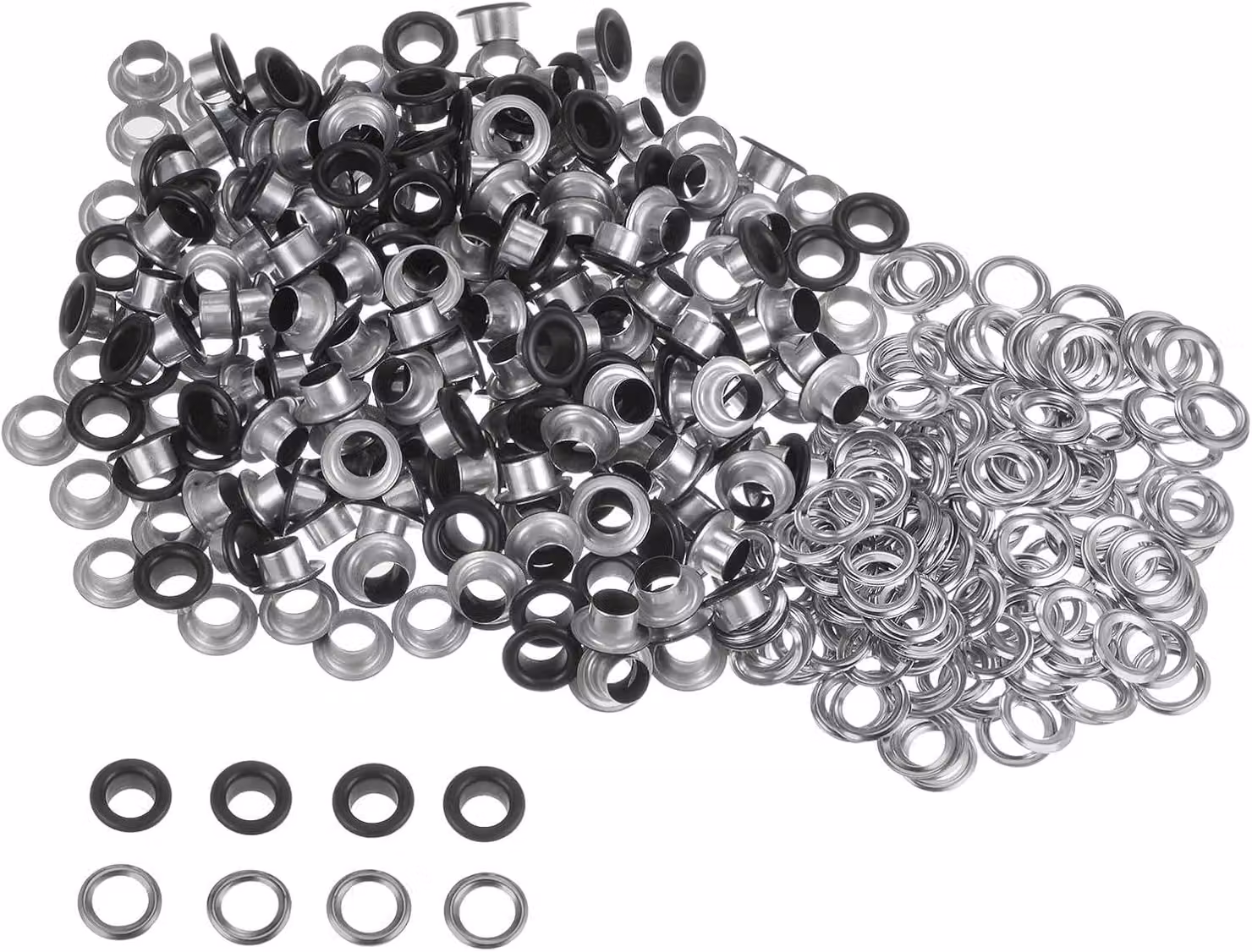 Set di 300 bottoni a pressione, diametro 6 mm, con rondelle, per scarpe e abbigliamento