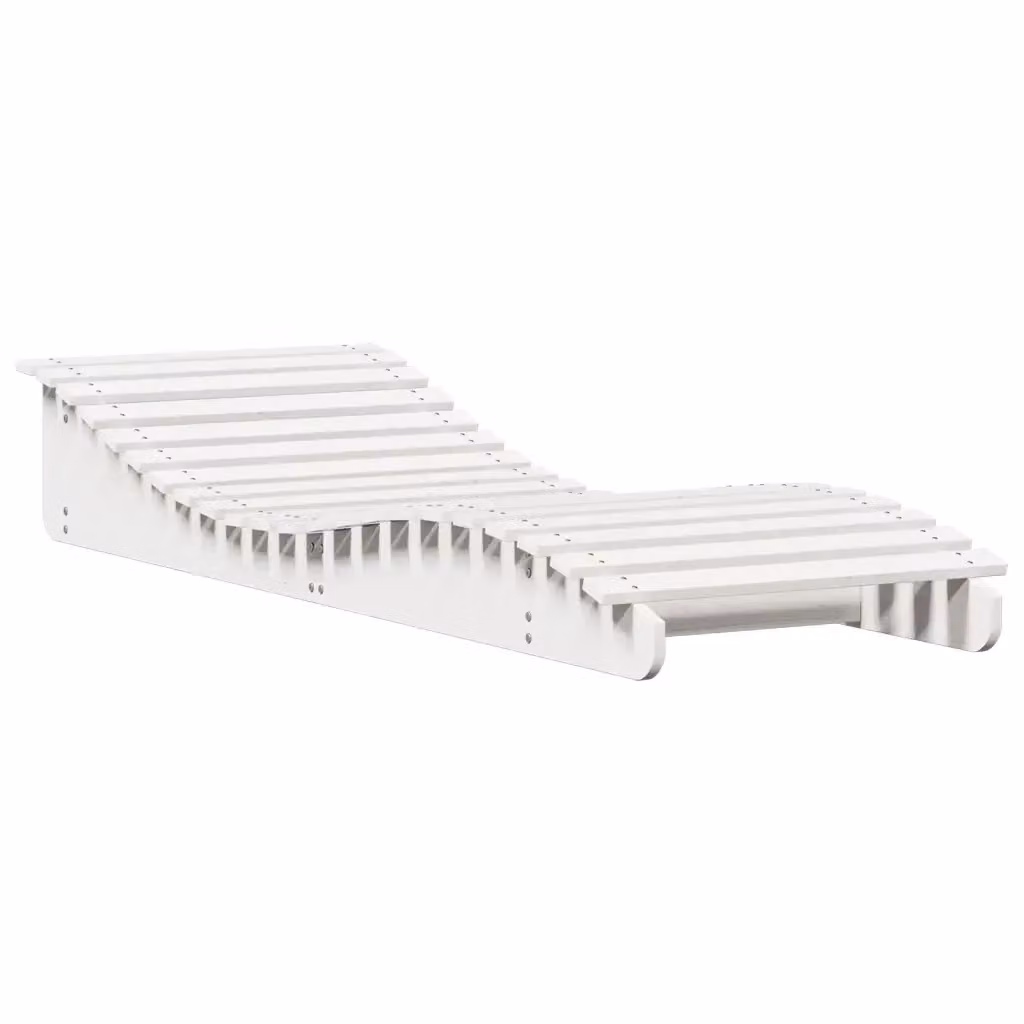 Lettino prendisole vidaXL in legno di pino bianco con design ergonomico L: 205 cm, P: 70 cm, H: 31,5 cm – 2
